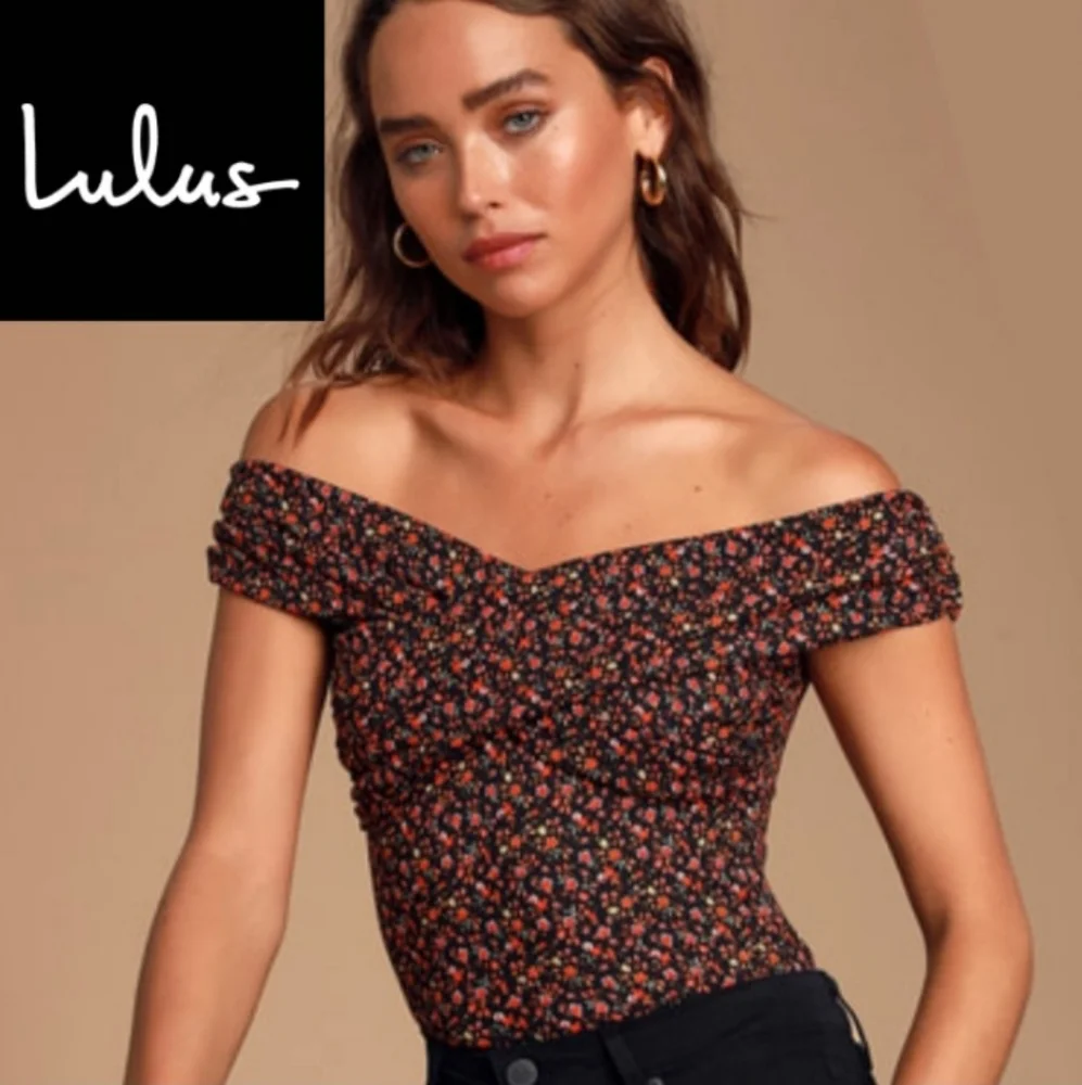 Lulus Top Bodusuit Ribbed Off the Shoulder - Picture 2 of 13